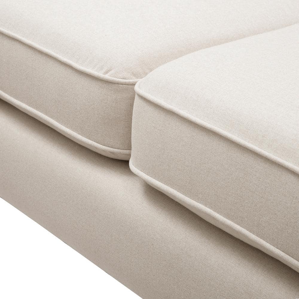 Jack 84" Sky Neutral Beige Velvet Tufted Tuxedo Sofa