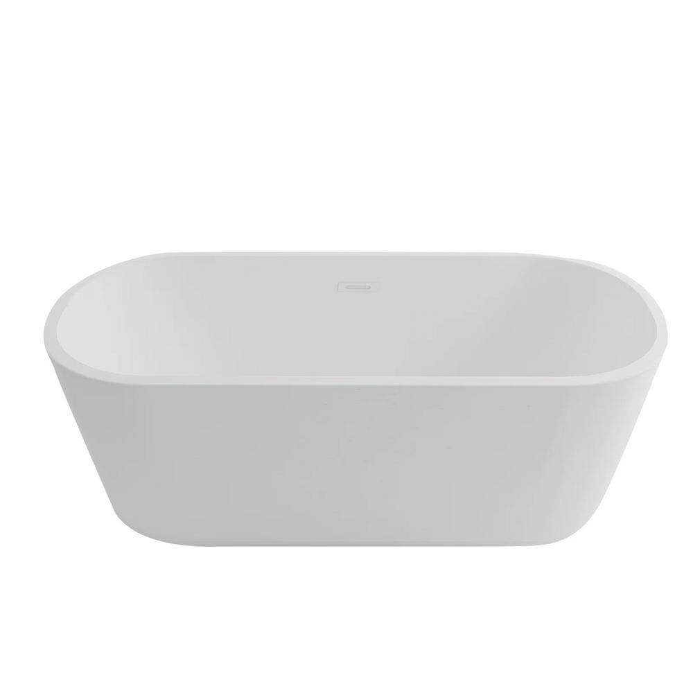 59.06 in. x 31.1 in. Acrylic Flatbottom Freestanding Soaking Bathtub in Glossy White price history on PriceWatchPro