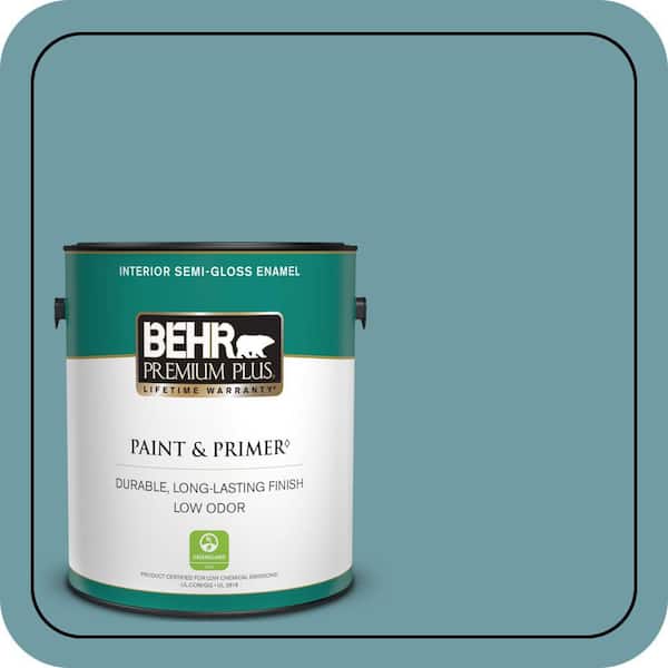 BEHR PREMIUM PLUS 1 gal. #PPU13-07 Voyage Semi-Gloss Enamel Low Odor Interior Paint & Primer