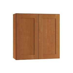 Hargrove Assembled 24 x 30 x 12 in. Plywood Shaker Wall Kitchen Cabinet Soft Close in Stained Cinnamon