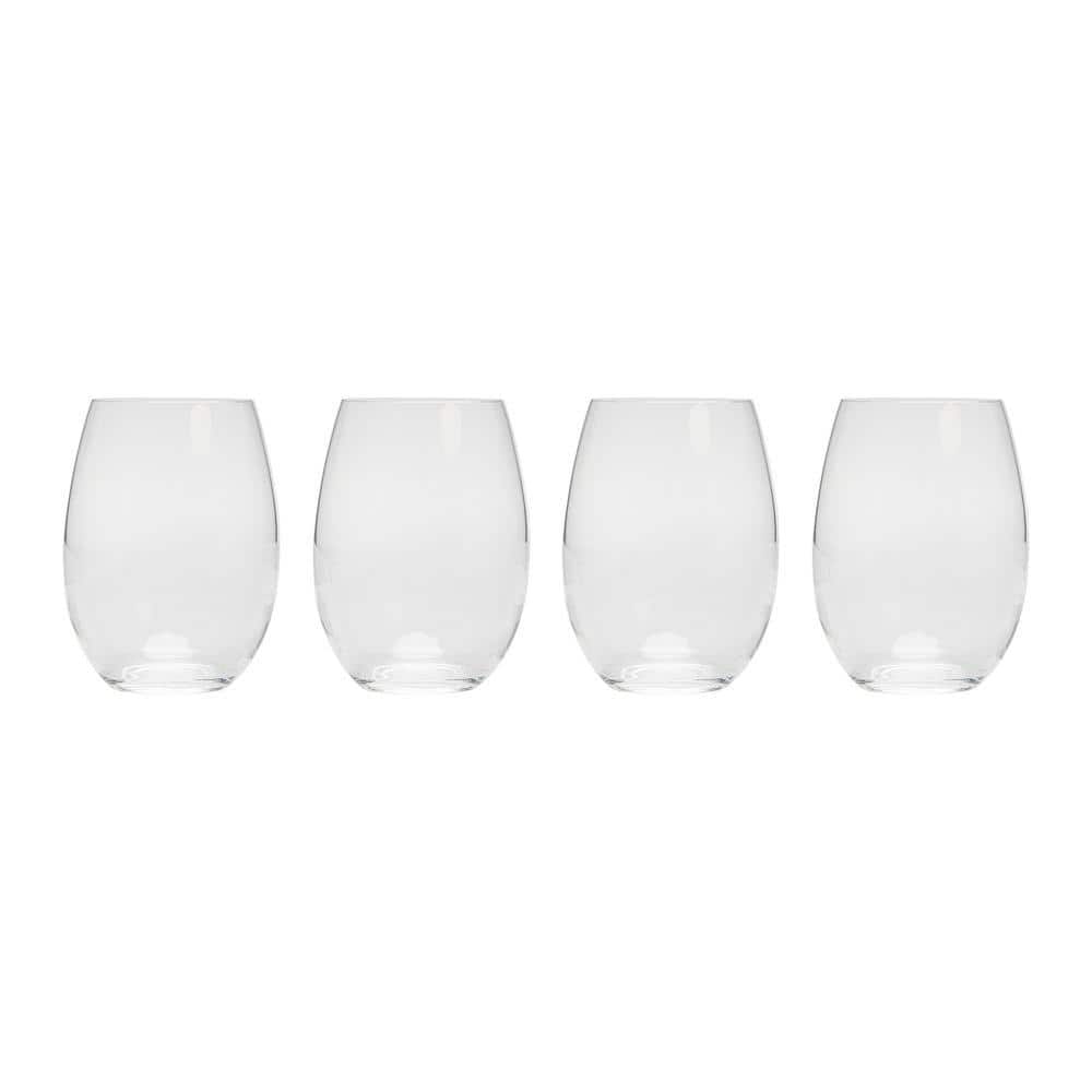 David Shaw Designs 15 oz. Modern Stemless Wineglass Set (Set of 4)  BC414-451 - The Home Depot