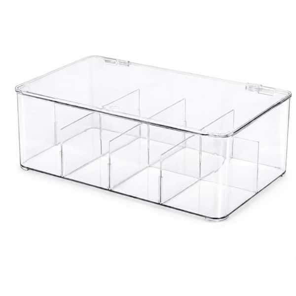 Large 8-Compartment First Aid Organizer Box with Flip Cover and Handle, 10.75 in. W x 7.68 in. D x 3.74