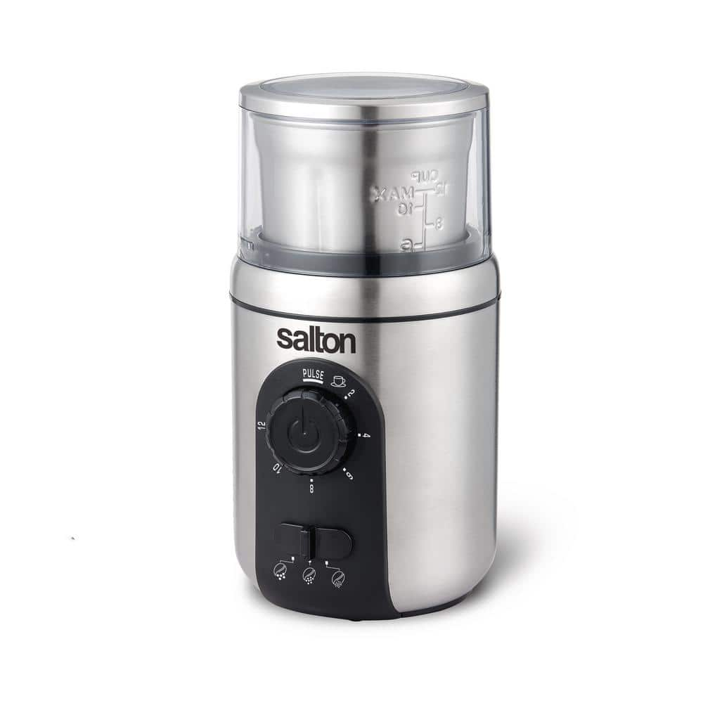 Salton 2.8 oz. Stainless Steel Smart Conical Coffee Grinder