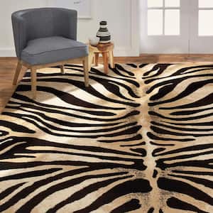 Tribeca Fawn Dark Brown/Beige 2 ft. x 3 ft. Abstract Area Rug