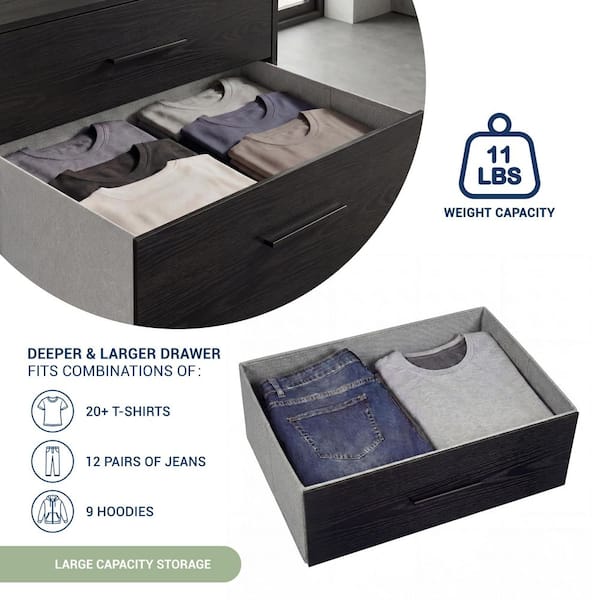 Techni Home Black 8 Drawer 44.5 in. Wide Dresser RTA-DSR08-BK