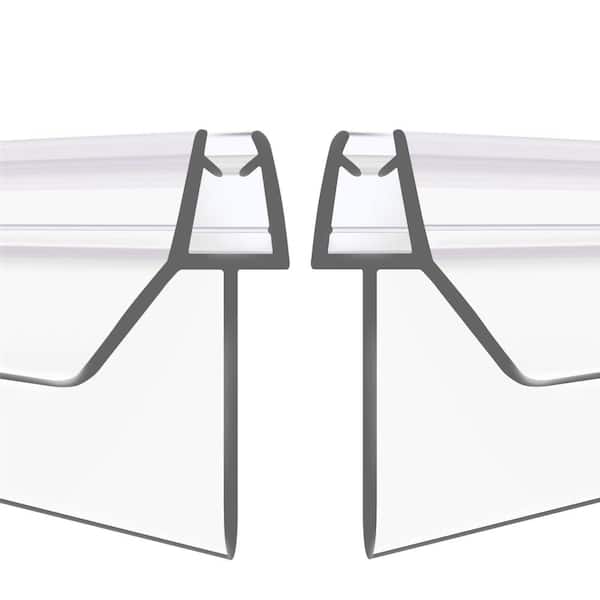 39 in. L x 1.42 in. W Clear Vinyl Shower Door Bottom Seal Strip for 3/8 in. Glass