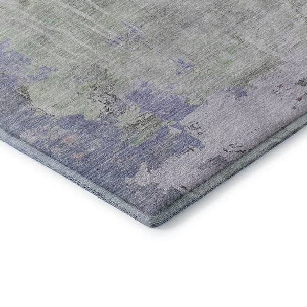 Mayfield Premium Machine Washable Abstract AMF1233 Aloe 2 ft. x 3 ft. Area Rug