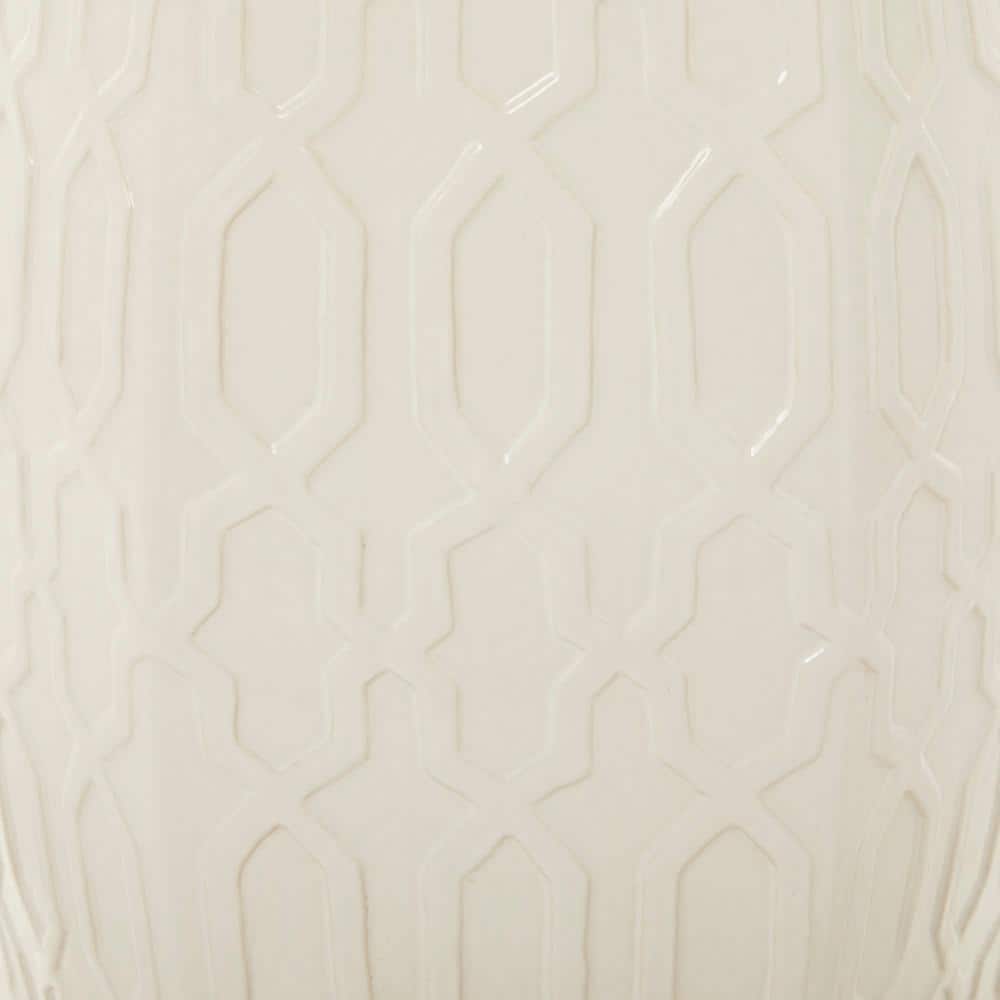 Elegant Round Wood Side Table in Cream Finish