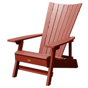 Manhattan Beach Rustic Red Folding and Reclining Recycled Plastic Adirondack Chair