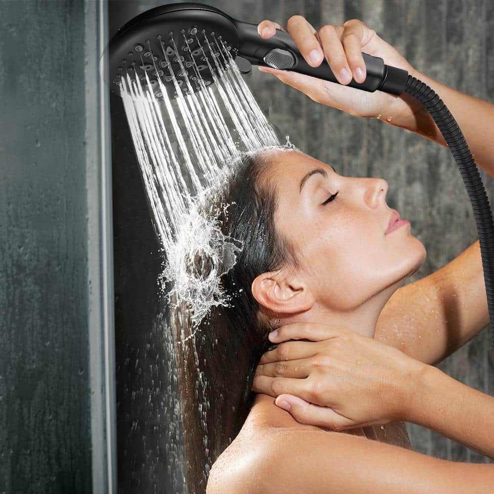 Matte Black 9-Spray Handheld Wall Mounted Shower Head