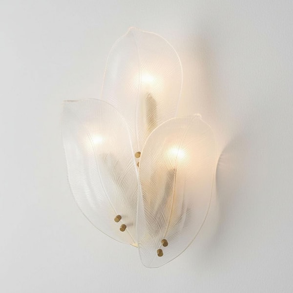 Orchid 3-Light Legacy Brass Wall Sconce with Handmade White Glass Shades