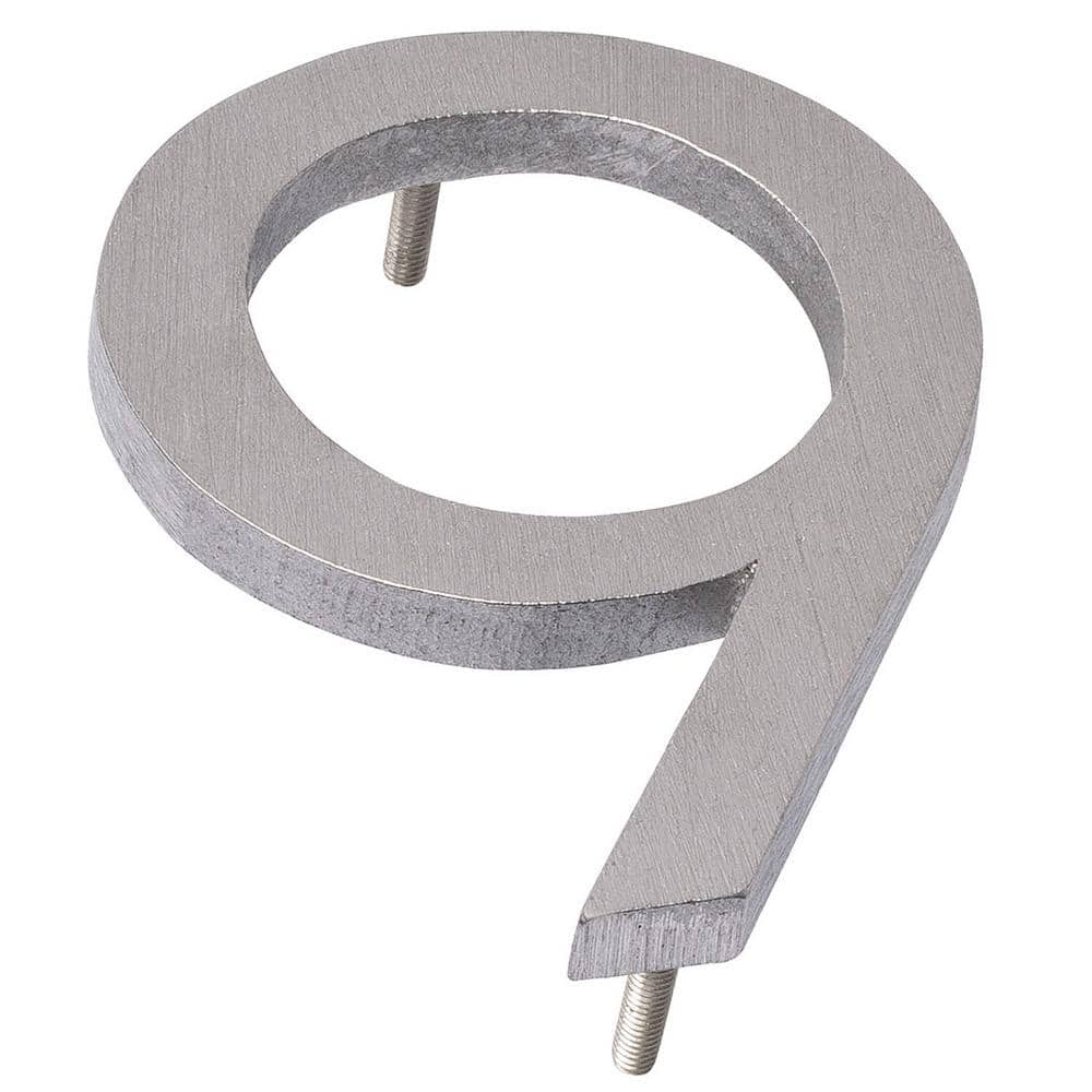 4 in. Brushed Aluminum Floating or Flat Modern House Number 9 price history on PriceWatchPro