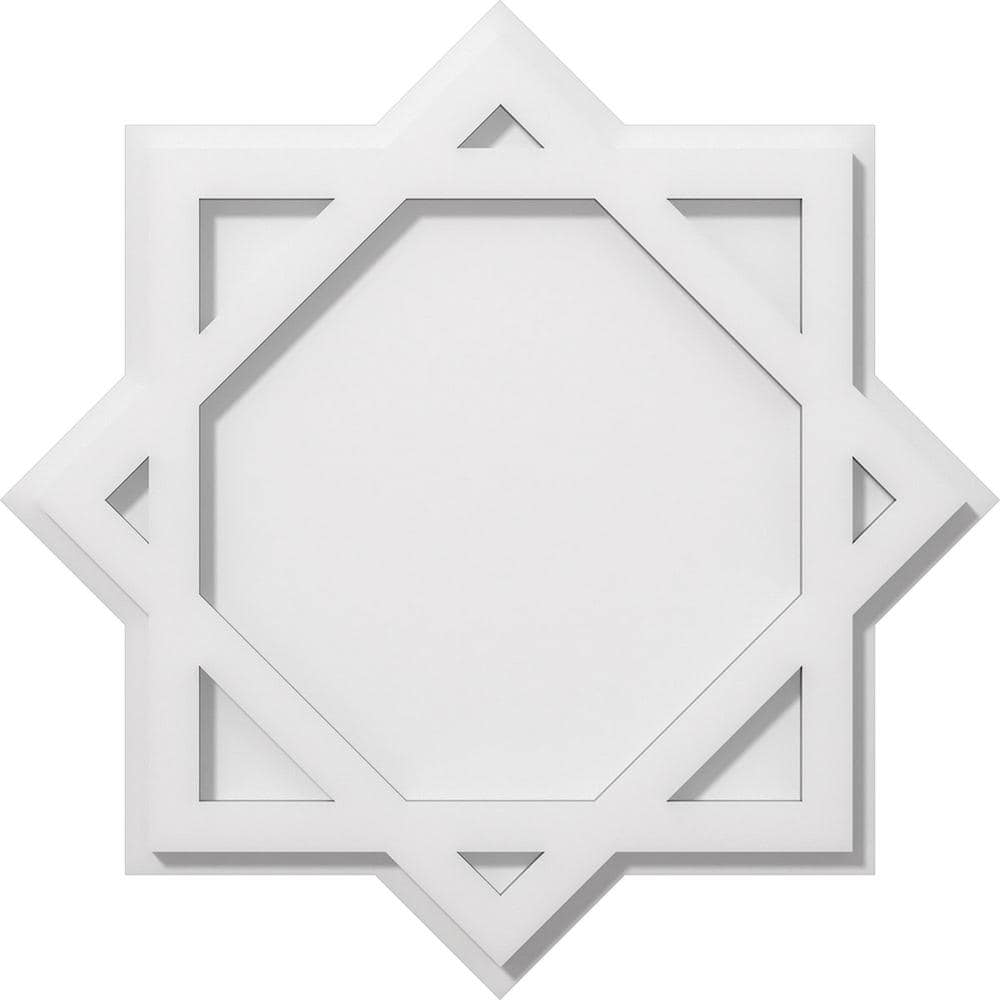 18" White PVC Contemporary Geometric Ceiling Medallion