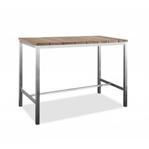 Charlie Contemporary Wood Brown Solid Wood 55 in. 4-Leg Dining Table Seats 6