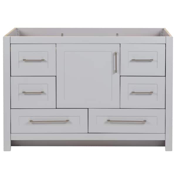Home Decorators Collection Craye 48 in. W x 22 in. D x 34 in. H Bath Vanity Cabinet without Top in Pearl Gray