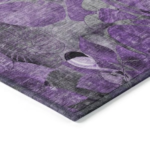 Chantille ACN558 Purple 8 ft. x 8 ft. Round Machine Washable Indoor/Outdoor Geometric Area Rug
