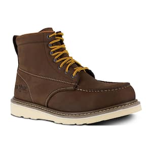 Men's Reinforcer 6 in. Wedge Work Boot - Steel Toe - Brown Size 7.5(M)