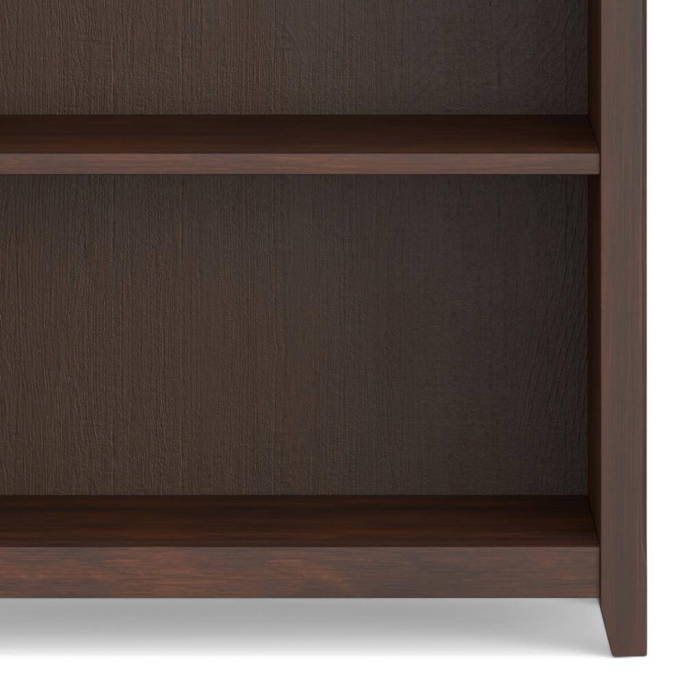 Amherst Adjustable 5-Shelf Solid Wood Bookcase in Russet Brown
