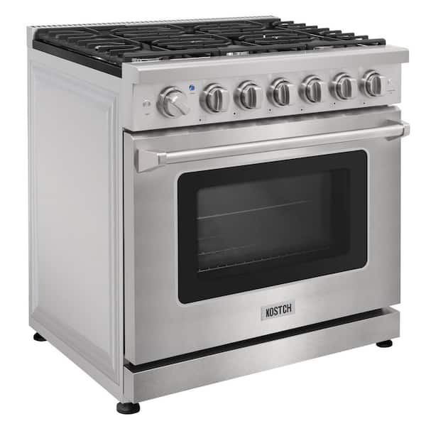 36 in. 6 Burners Freestanding Propane Gas Range in Stainless Steel with 6.0 cu. ft. Convection Oven