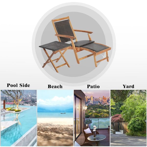 Folding Beach Chair Outdoor Chaise Lounge Bistro Chairs good Patio Sling Chairs