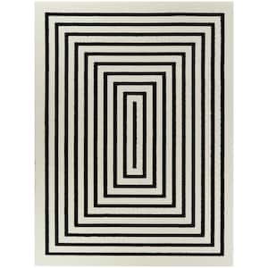 Burgess White 5 ft. x 7 ft. Contemporary Area Rug