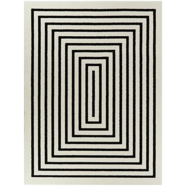 Burgess White 5 ft. x 7 ft. Contemporary Area Rug