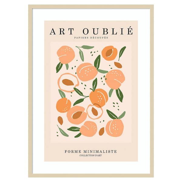 Amanti Art Peachy Pattern by Incado 30 in. W x 41 in. H. Wood Framed Wall Art Print Framed in Brown