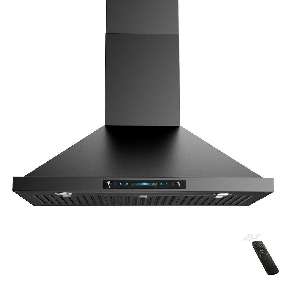 36 in. 900 CFM Convertible Wall Mount Downdraft System in Black Stainless Steel with Gesture Touch and Remote Control price history on PriceWatchPro