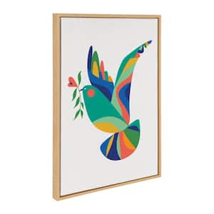 "Colorful Abstract Animal Bird" by Rachel Lee, 1-Piece Framed Canvas Animal Art Print, 23 in. x 33 in.