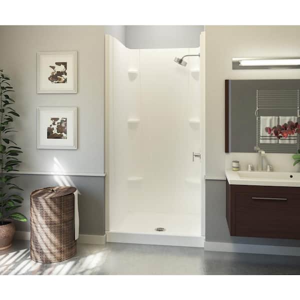 Aquatic Composite 5 in. x 23 in. x 74 in. 2-Piece Direct-to-Stud Shower Wall Panels in White