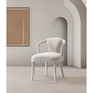 Palmer Modern Ivory Tweed Upholstered Dining Armchair