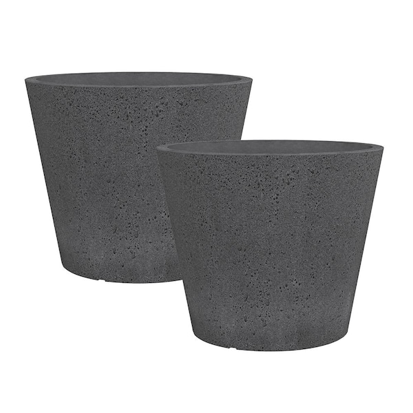 Scheurich 11.8 in. (30cm) C-Cone Stony Black Resin 2-Pack