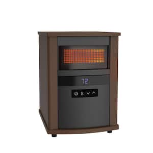 1500-Watt Brown Indoor Portable Electric Convection Infrared Space Heater with Adjustable Thermostat for Office Bedroom