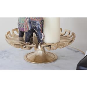 Gold Decorative Cake Stand with Pedestal Base