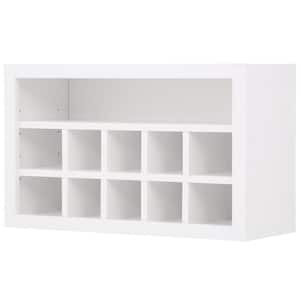 Hampton 30 in. W x 12 in. D x 18 in. H Assembled Wall Kitchen Cabinet in Satin White with Microwave Shelf & Dividers