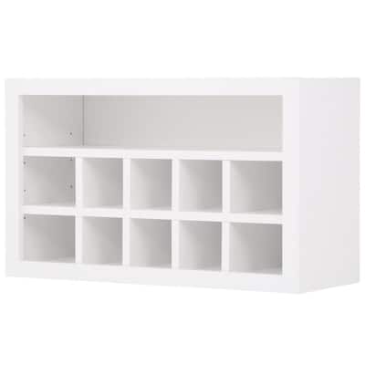 Hampton/Shaker Assembled 30x18x12 in. Wall Flex Kitchen Cabinet with Shelves and Dividers in Satin White