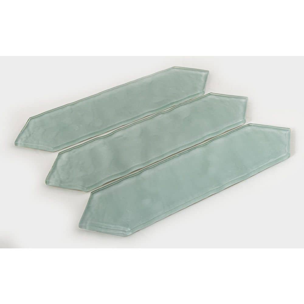 Icicle Blue Polished Glass Hexagonal Subway Tile