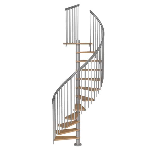 Dolle Calgary Grey 55 in. Dia 2 Extra Baluster Stair Kit 110 in. High