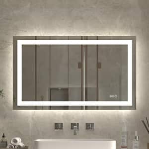 36 in. W x 30 in. H Rectangular Frameless Anti-Fog Wall Mount Bathroom Vanity Mirror in Silver