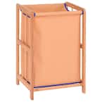 Natural Bamboo Frame Laundry Hamper Durable Cloth Bag Clothes Storage Basket
