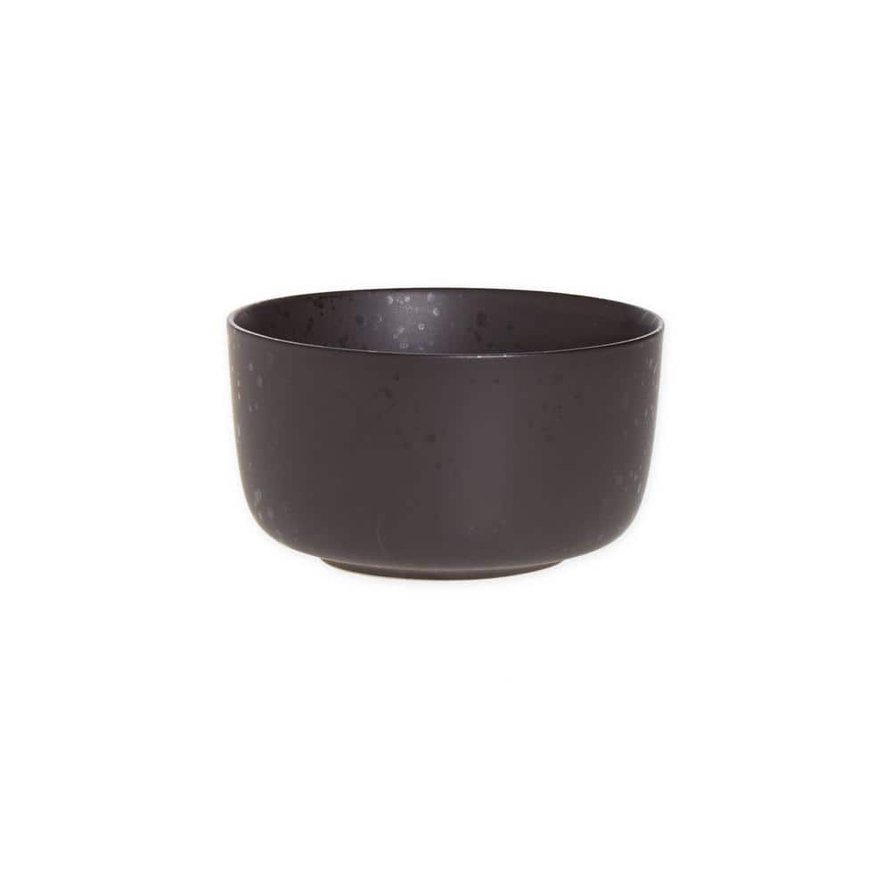 Pepper Black Ceramic 16-Piece Dinnerware Set with Reactive Glaze