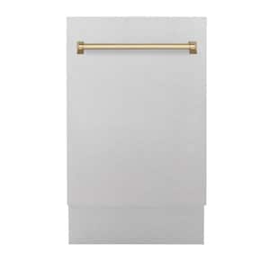 Autograph Edition 18 in. Top Control Tall Tub Dishwasher 3rd Rack in Fingerprint Resistant Stainless & Champagne Bronze