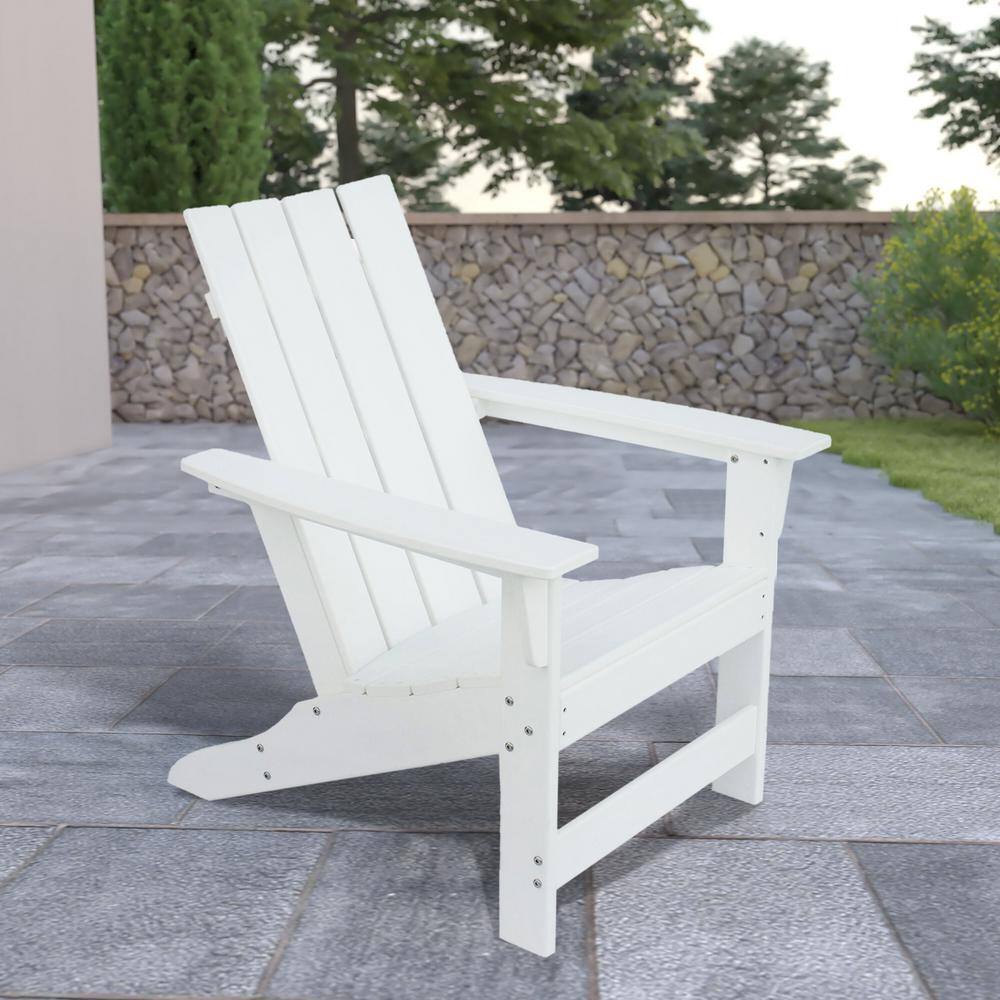 Modern White Resin Adirondack Chair (1-Pack)