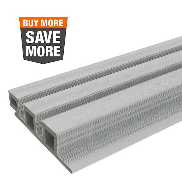 NewTechWood European Siding System 4.8 in. x 96 in. Composite Norwegian Board Siding in Icelandic Smoke White