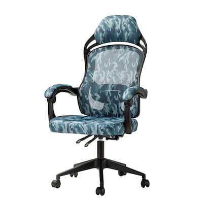 Frenchman Navy Swivel Camouflage Gaming Chair with Adjustable Height