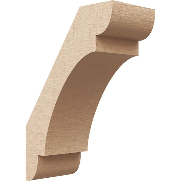 Ekena Millwork 5 in. x 14 in. x 10 in. Olympic Rough Cedar Woodgrain Timberthane Polyurethane Knee Brace, Primed