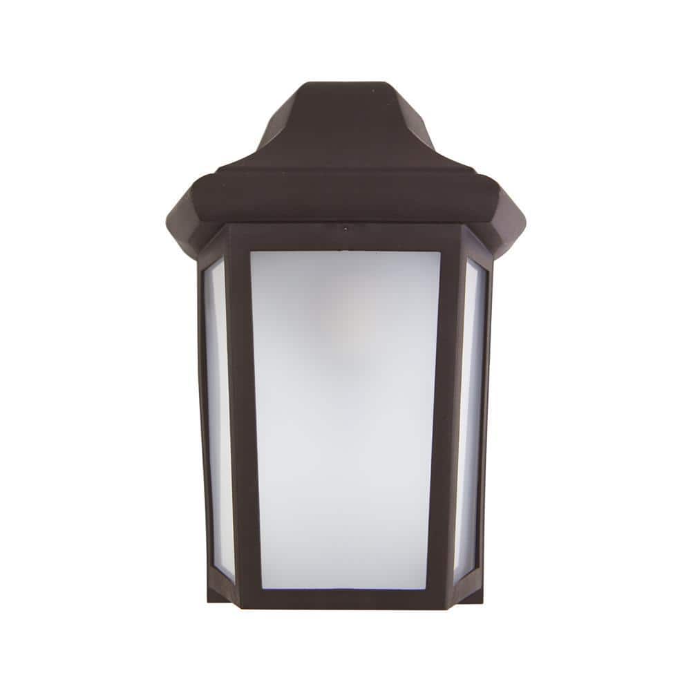 SOLUS Sedona Narrow Wall Mount 60-Watt Equivalent 800 Lumen Bronze Motion Sensing Dusk-to-Dawn Flood Light No Bulb Included