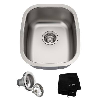 Premier Stainless Steel 15 in. Undermount Bar Sink