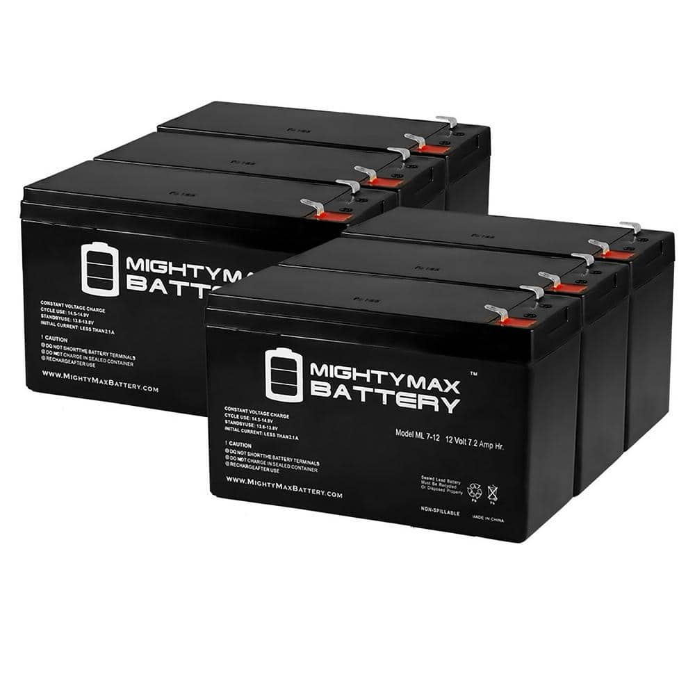 12V 7Ah SLA Replacement Battery for EverCycle EC12-7 - 6 Pack -  MIGHTY MAX BATTERY, MAX3964838