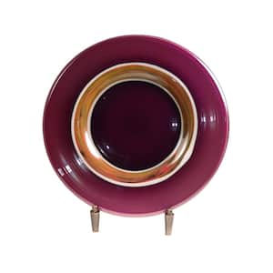 Melrose 7 in. Glass Charger Plate with Multi-Colored Finish